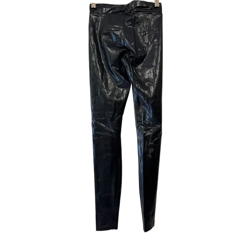 NWT! Hue Women's Glossy Black Leggings Size XS - Picture 2 of 12
